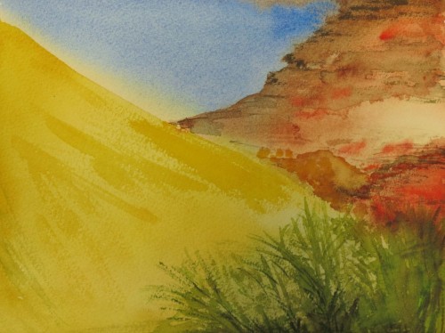 Düne in der Wüste Sinai, 2014, Aquarell